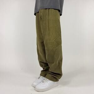 Vintage Ivy Crew Light Olive Green Streetwear Corduroy Pants